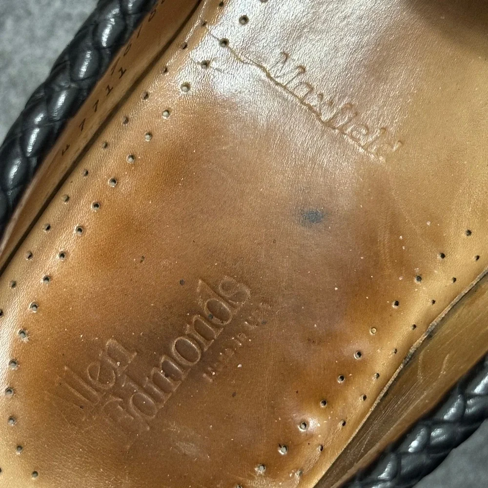 Allen Edmonds Maxfield Loafers Mens 10 Black Tassel‎ Woven Leather Dress Shoes